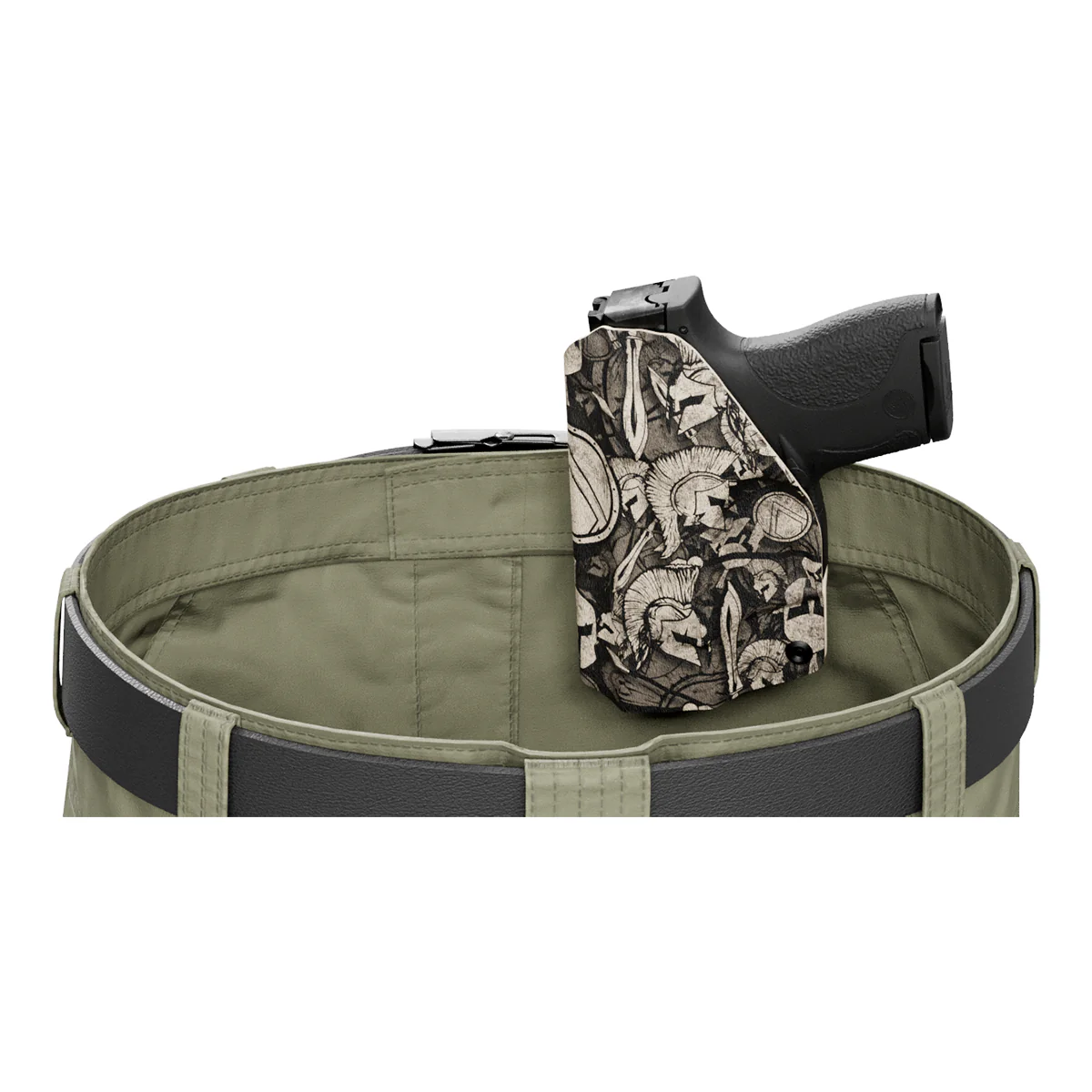 Tan Spartan Camo Custom Printed Holster - IWB Kydex Holster - Image 7