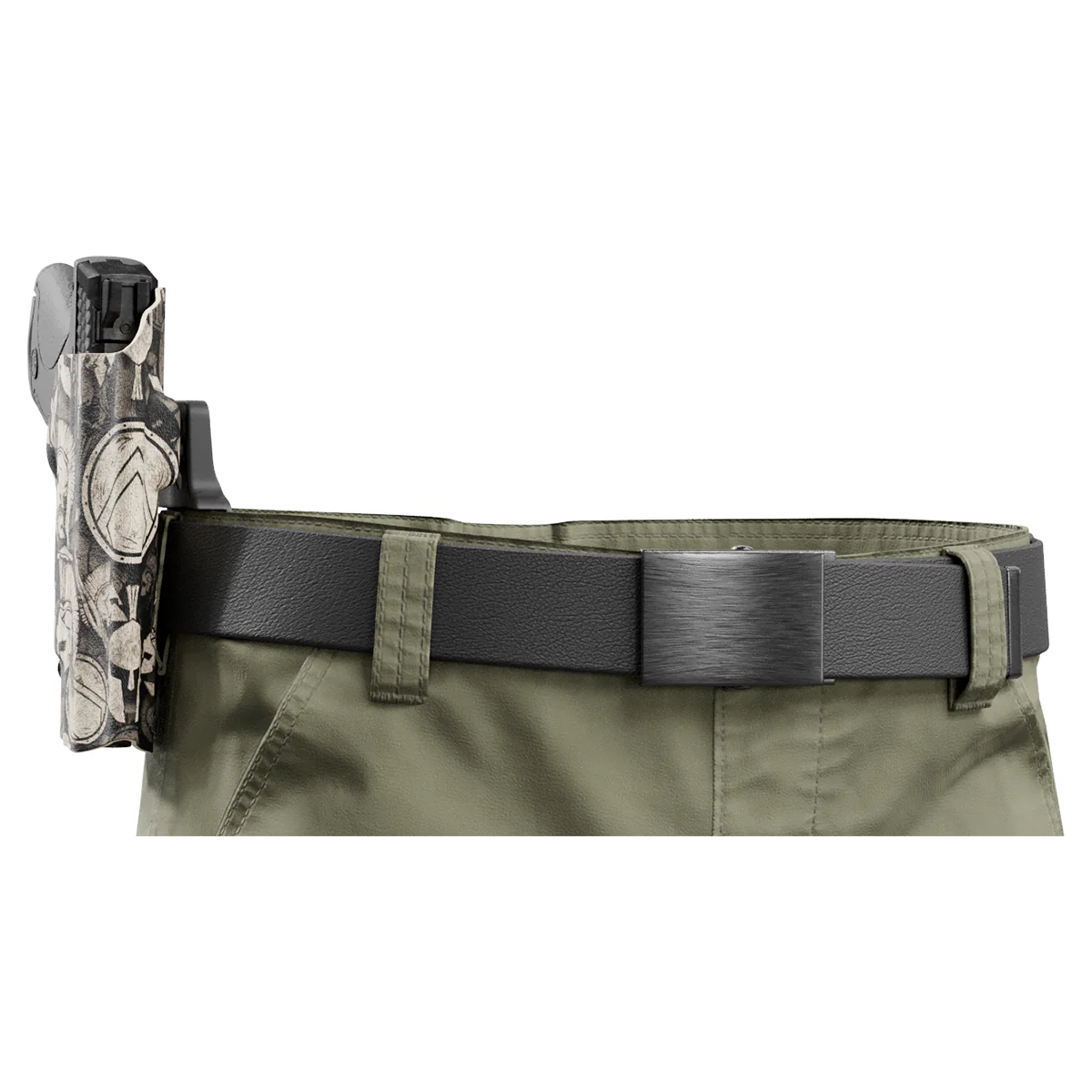 Tan Spartan Camo Custom Printed Holster - OWB Kydex Holster - Image 5