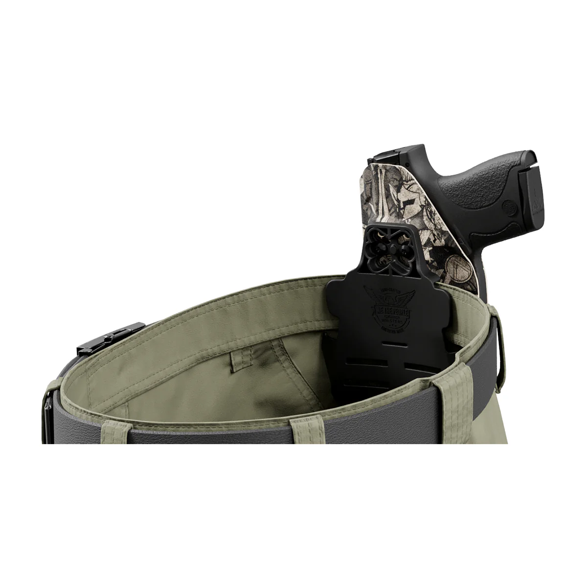 Tan Spartan Camo Custom Printed Holster - OWB Kydex Holster - Image 7
