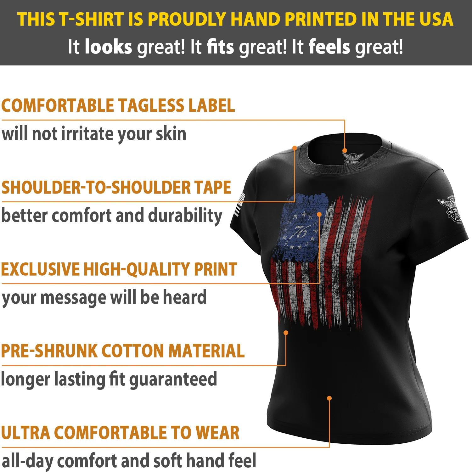 Tattered '76 Flag Women's Short Sleeve Shirt - Image 6