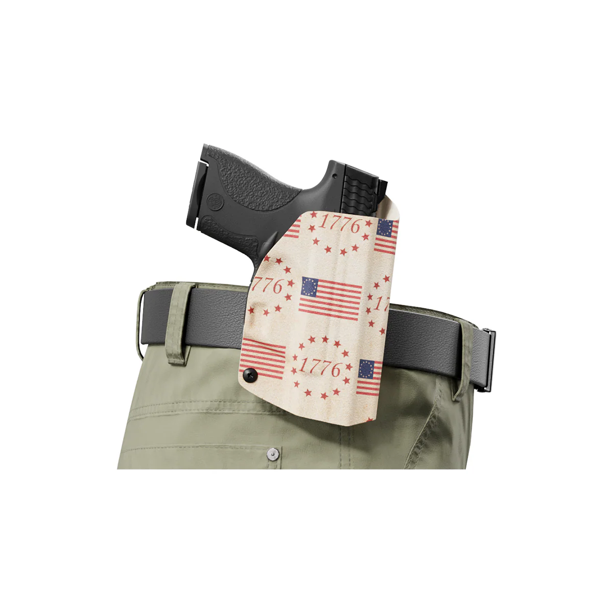 The Betsy Ross Flag Tribute to Independence Day 1776 Custom Printed Holster - OWB Kydex Holster - Image 6