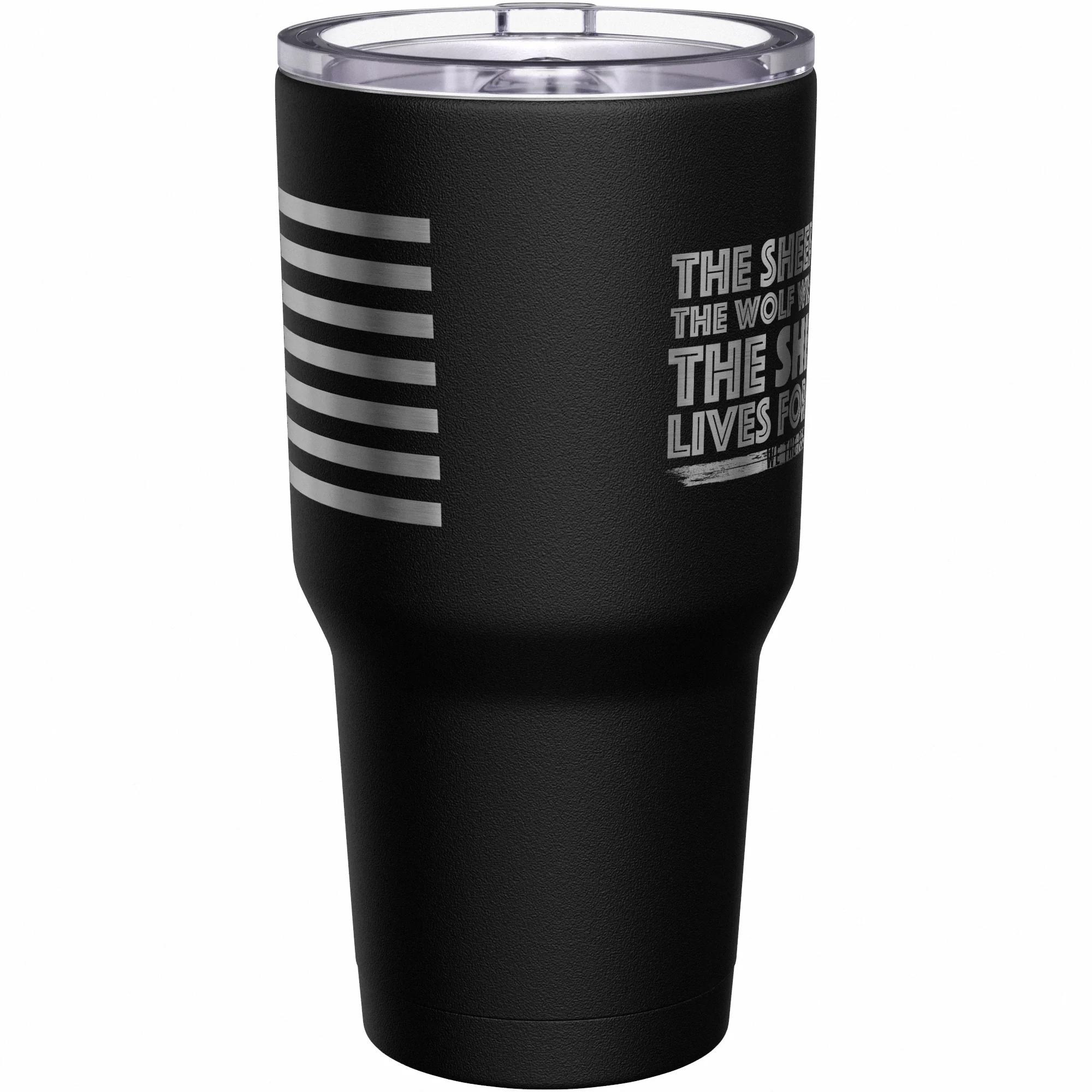 The Sheepdog Lives For That Day + American Flag Stainless Steel Tumbler - Image 3
