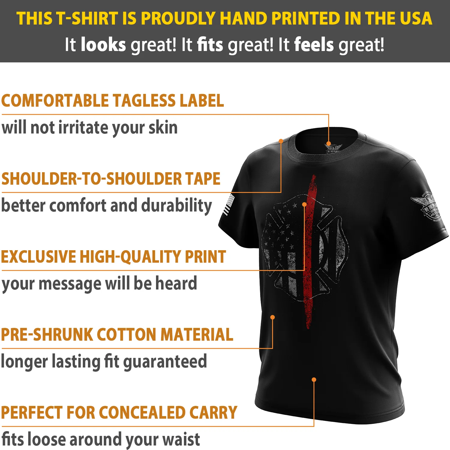 Thin Red Line Flag Short Sleeve Shirt - Image 6