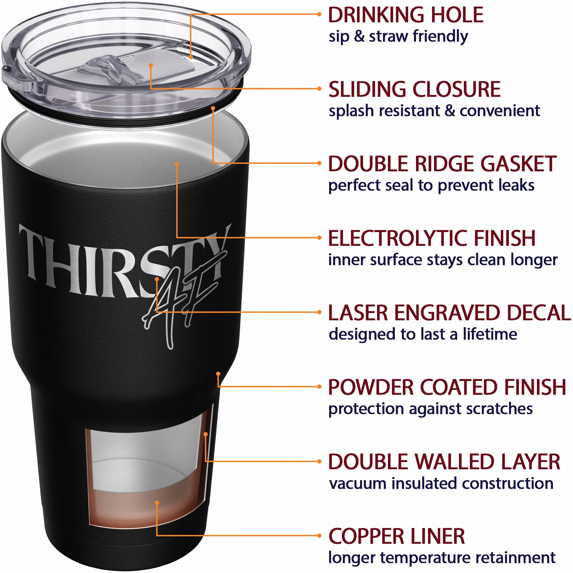 Thirsty AF Stainless Steel Tumbler - Image 5