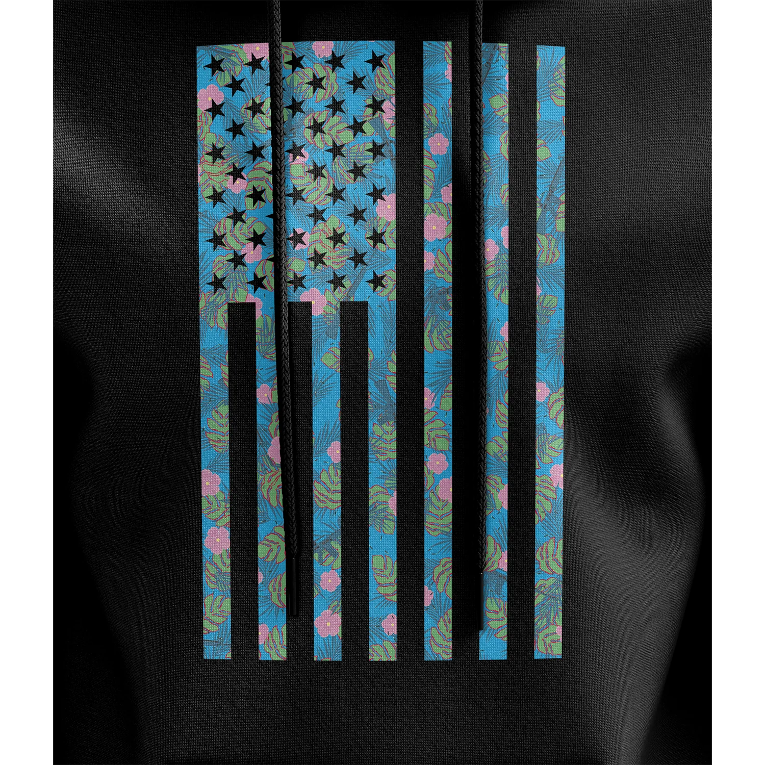 Tropical American Flag Hoodie - Image 3
