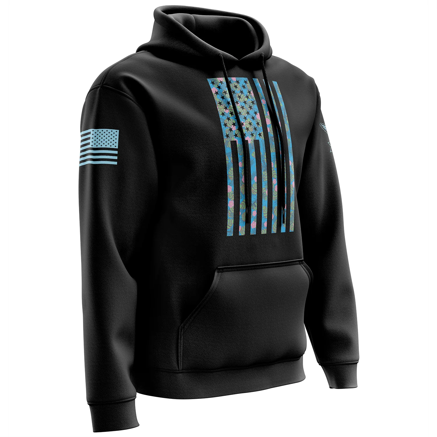 Tropical American Flag Hoodie - Image 4