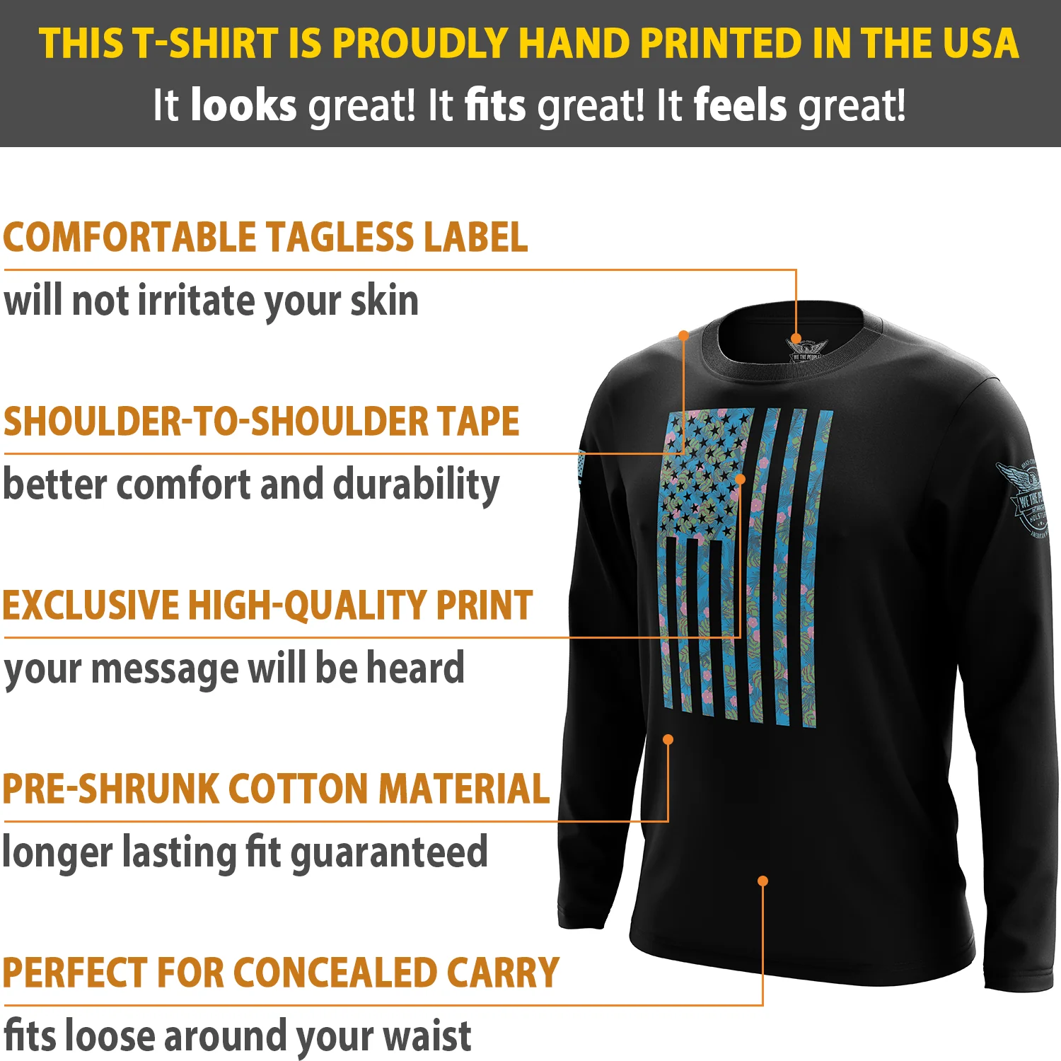 Tropical American Flag Long Sleeve Shirt - Image 6