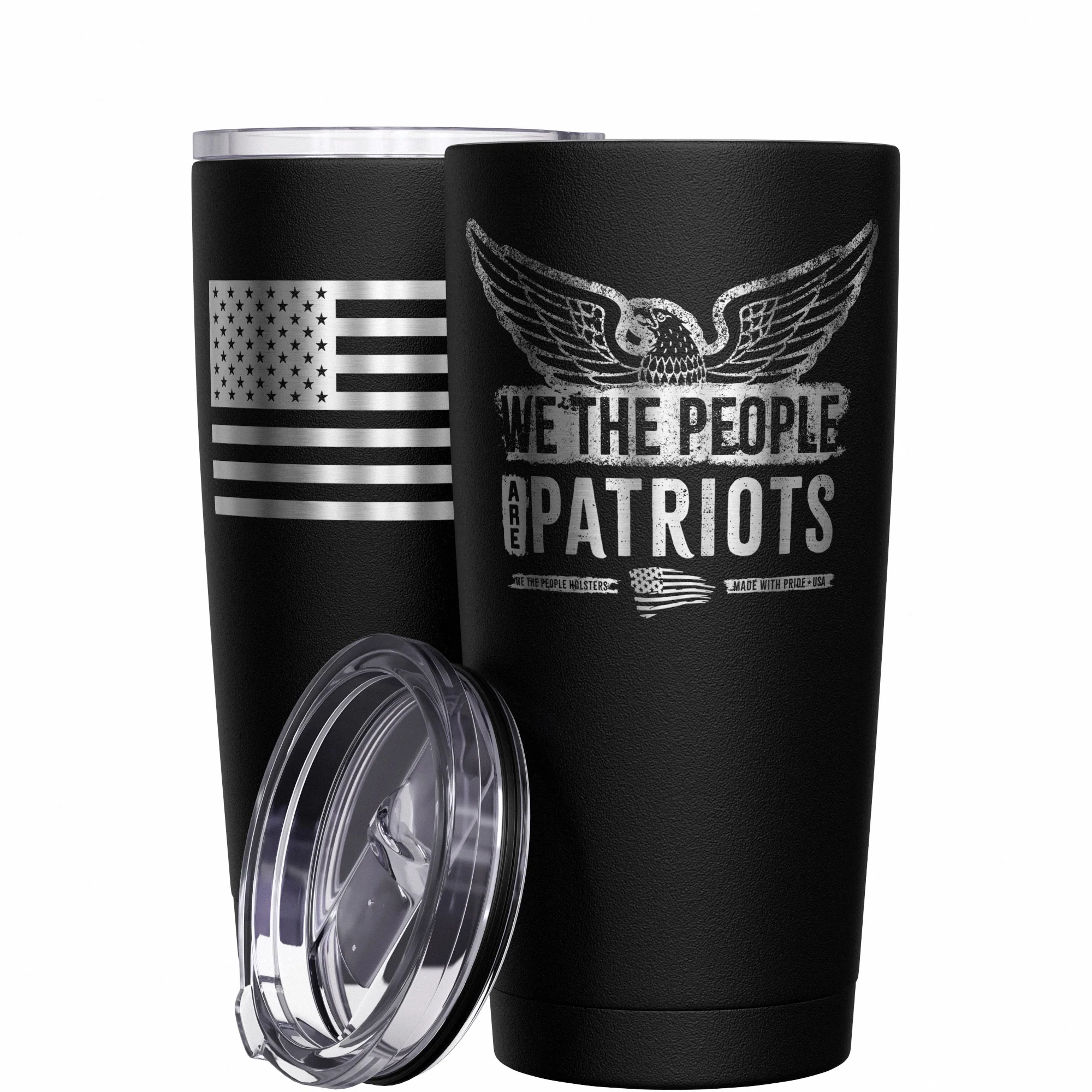 We The People are Patriots + American Flag Stainless Steel Tumbler - Image 10