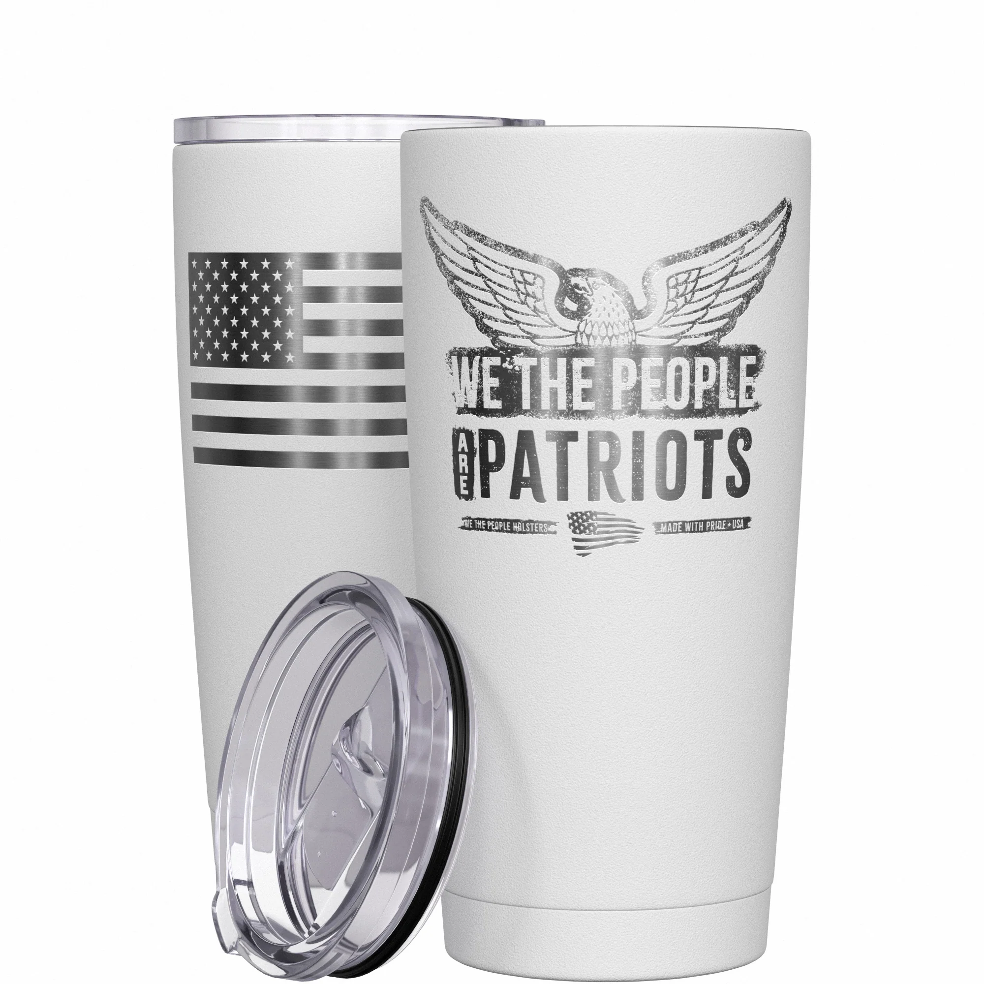 We The People are Patriots + American Flag Stainless Steel Tumbler - Image 12
