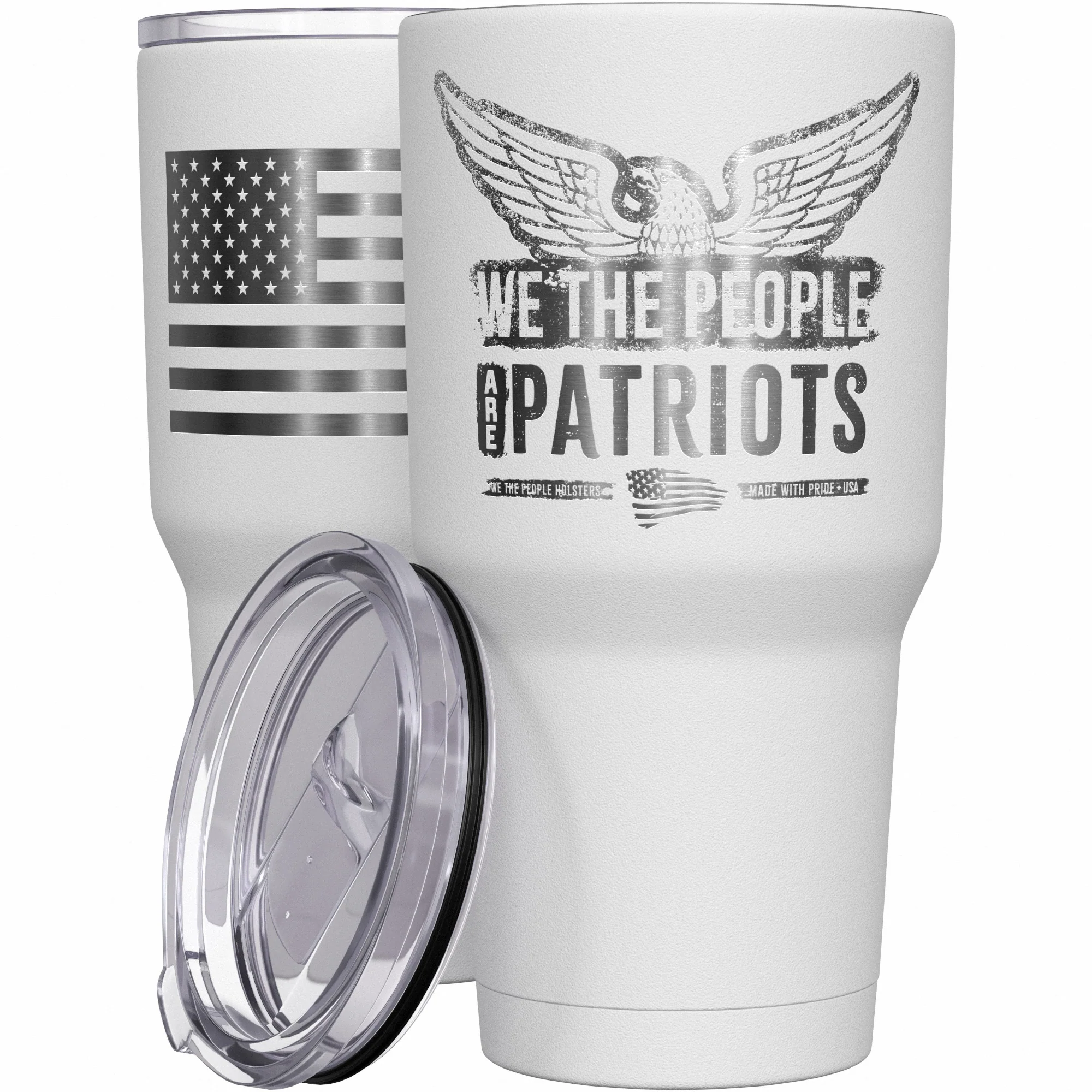 We The People are Patriots + American Flag Stainless Steel Tumbler - Image 9