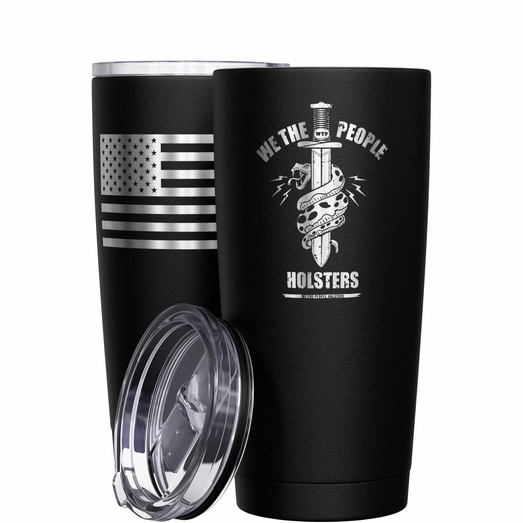 We The People Snake Logo + American Flag Stainless Steel Tumbler - Image 10